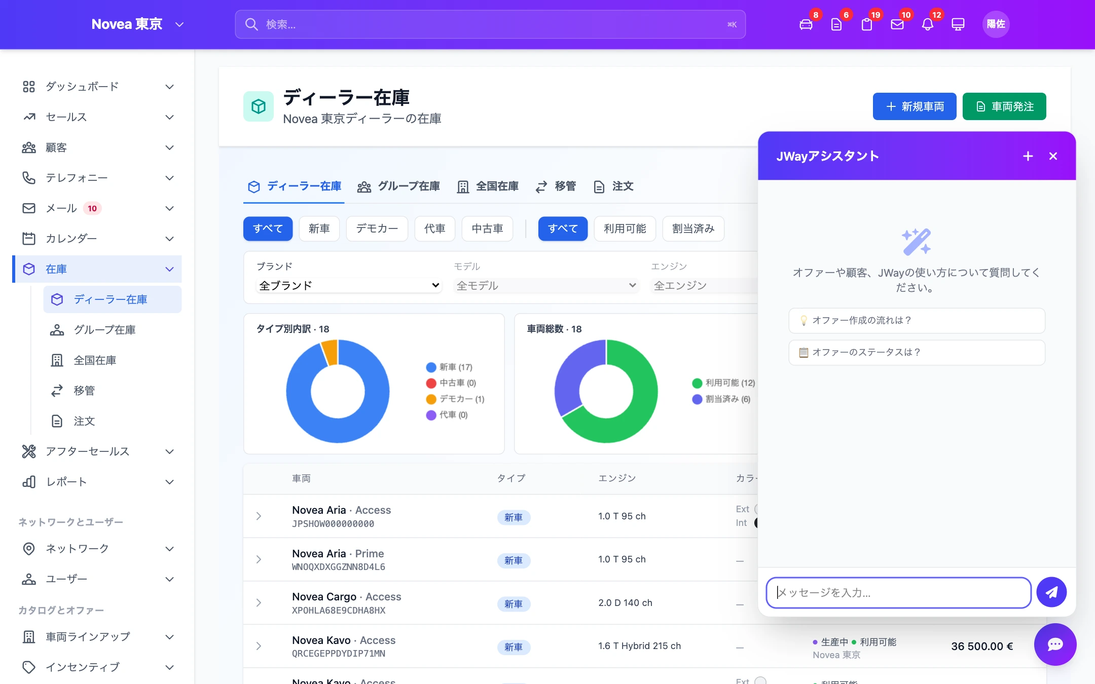 動作中のAIアシスタント