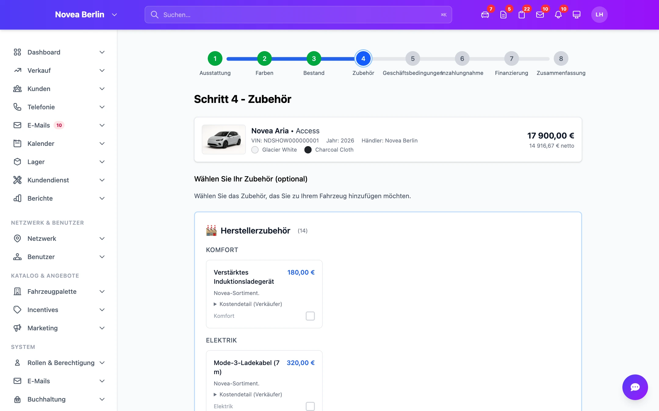 Schritt 4 — das für das Modell passende Zubehör.