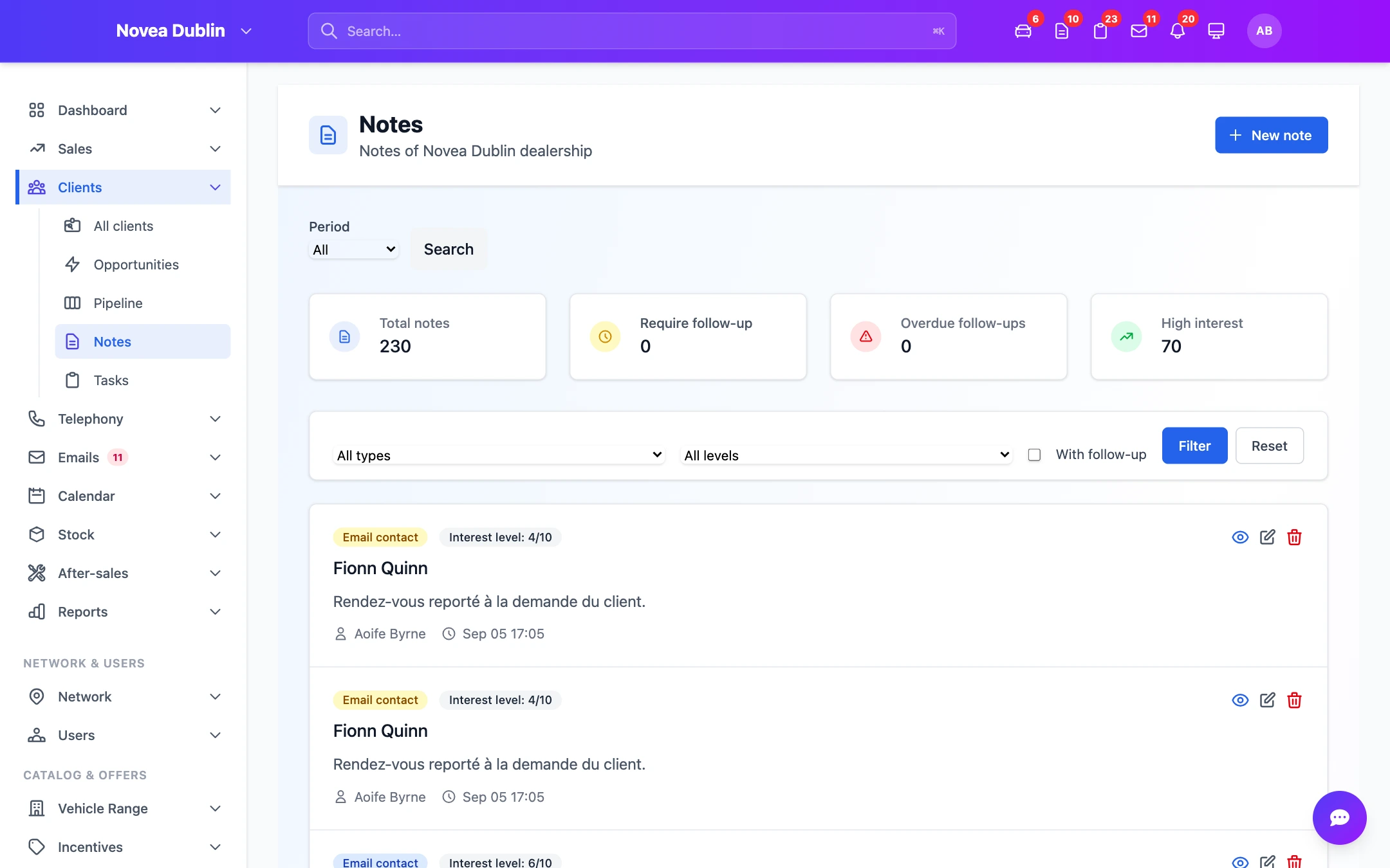 Portfolio notes, timestamped and shared.