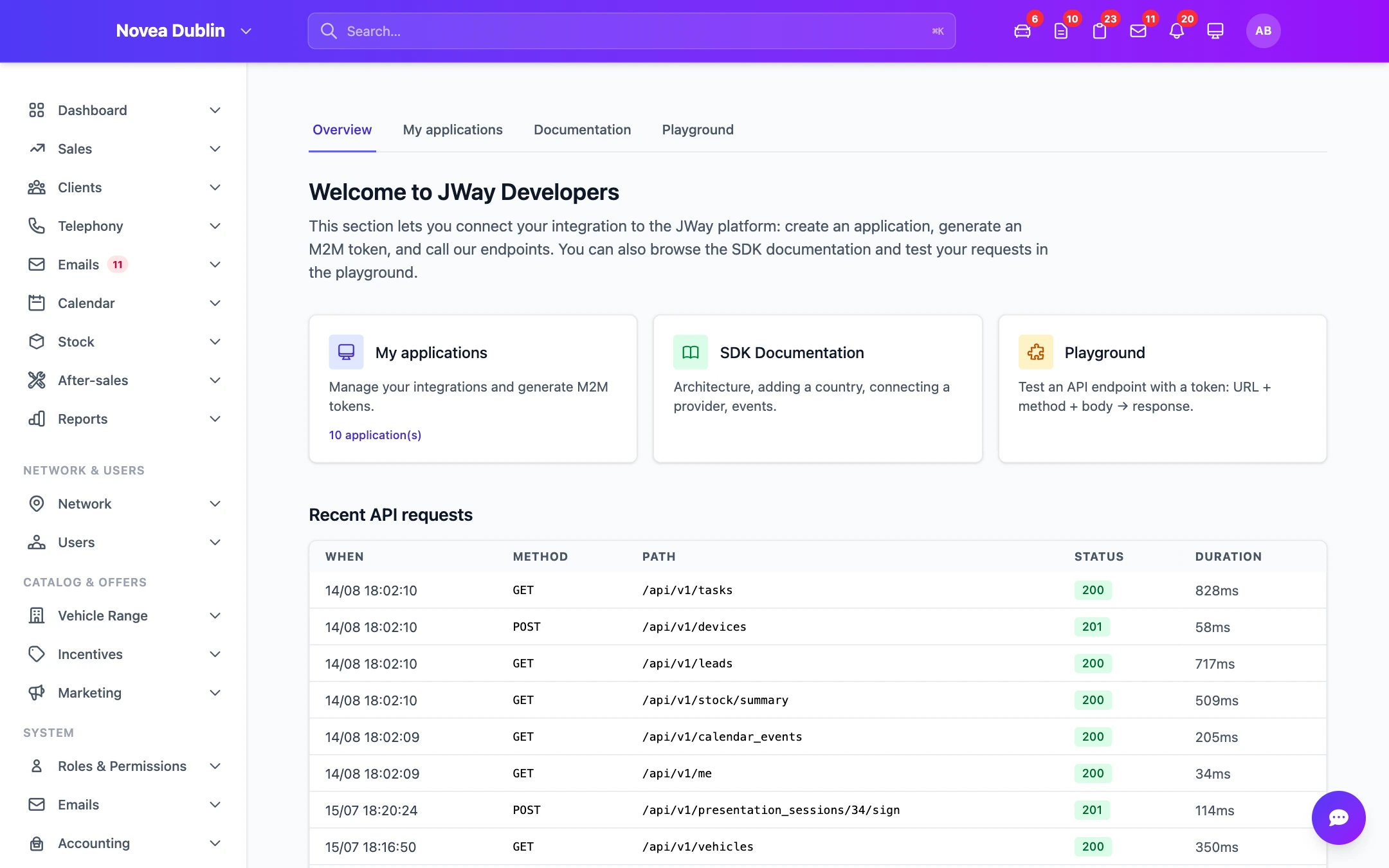 Developer portal