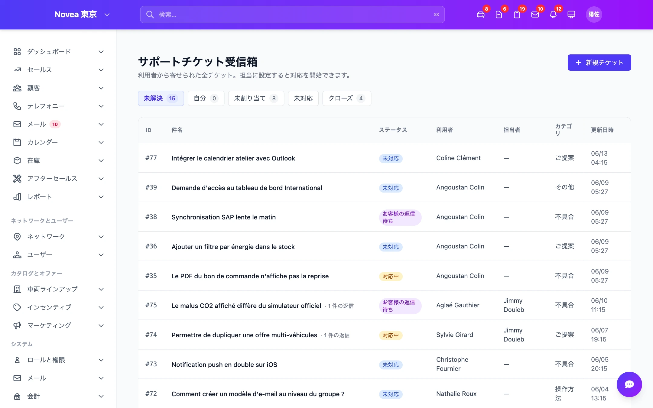 統合チケットシステム